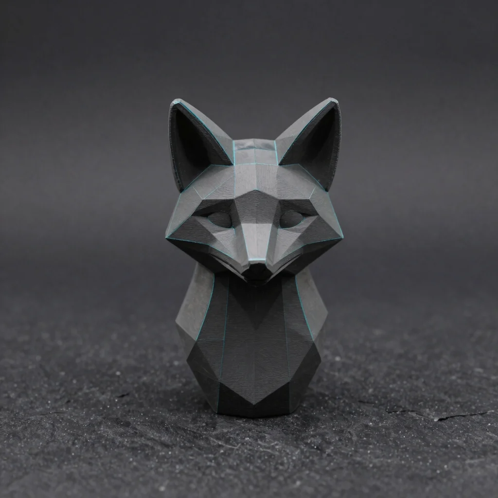 Busto Neo-Kitsune Poligonal